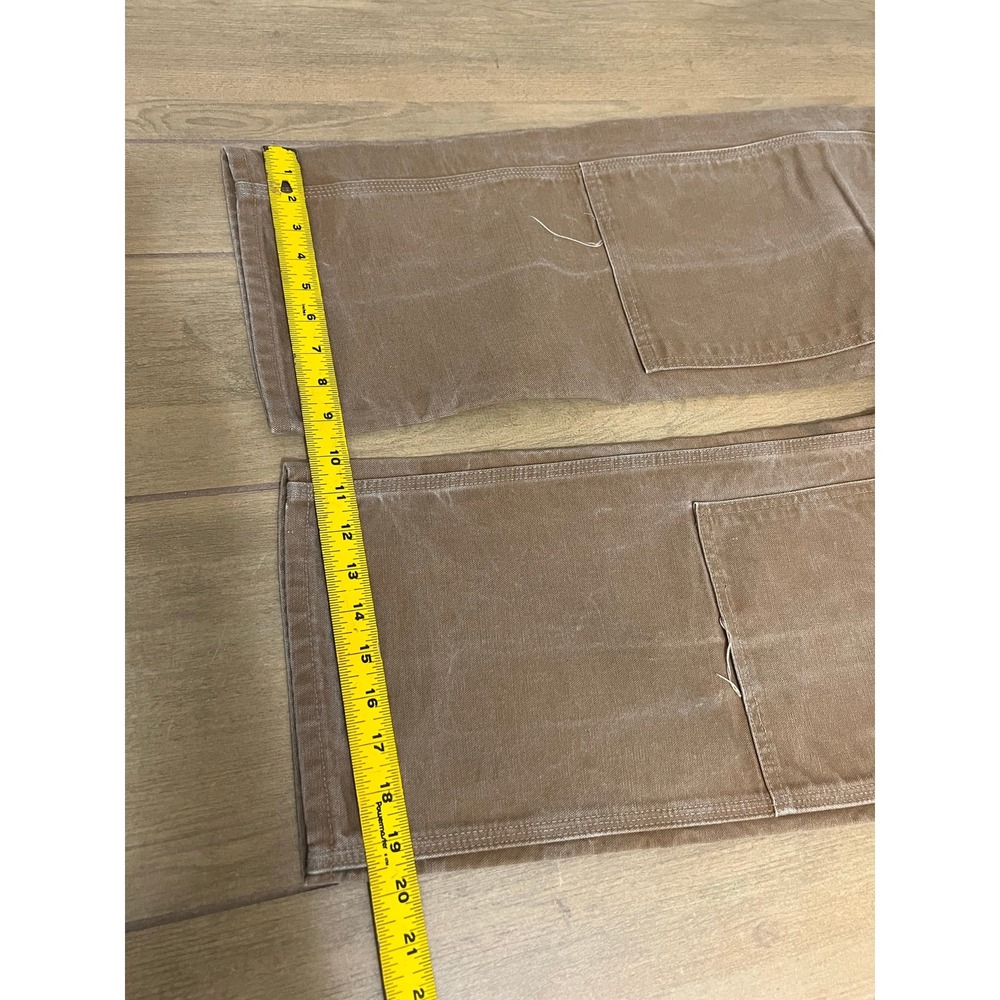 Carhartt B01 Work Pants Mens 38x32 Brown Double Front Logger Dungaree Canvas - Picture 10 of 11